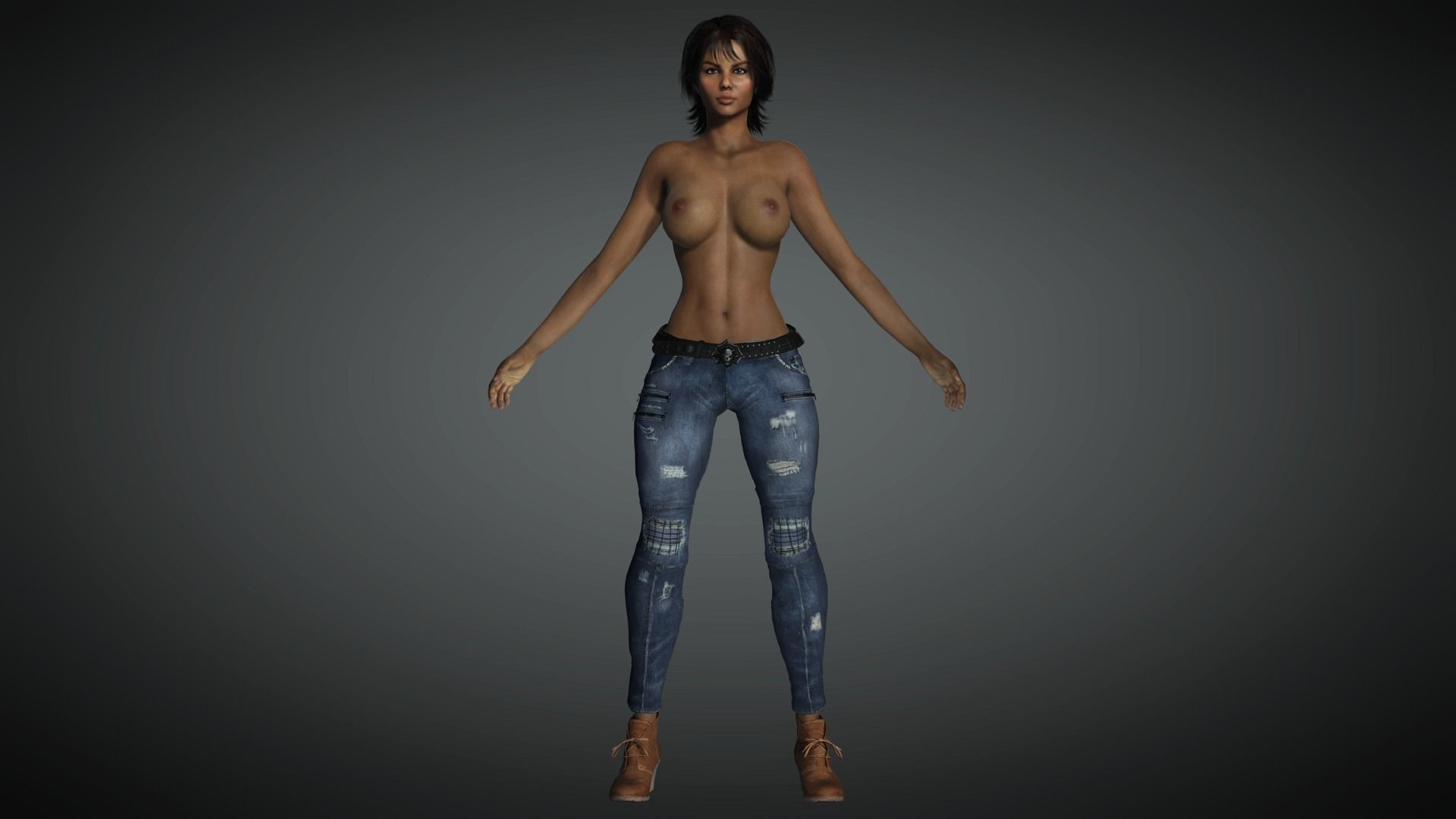 AAA Realistic Female Character 26 Low-poly 3D model_3