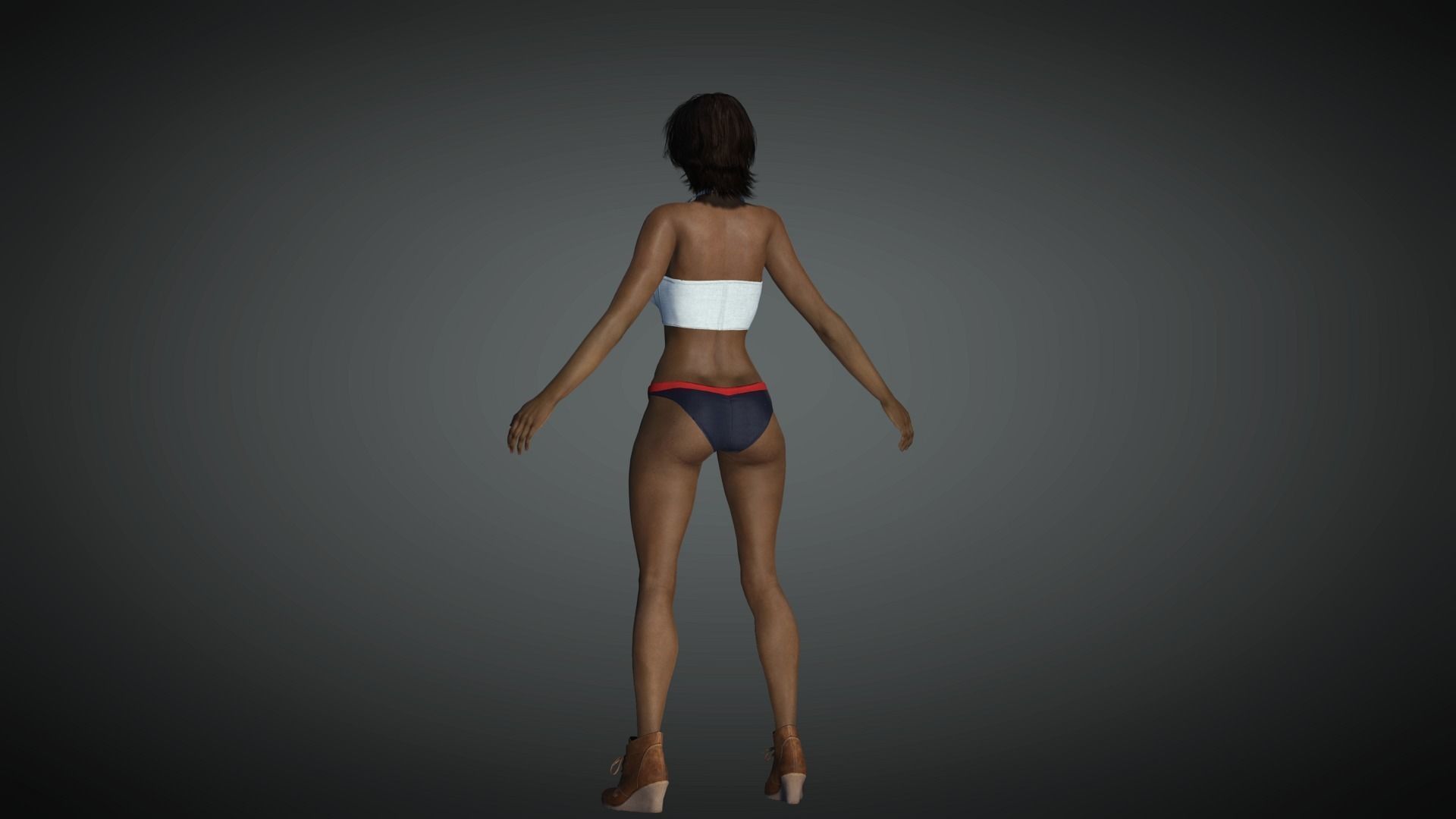 AAA Realistic Female Character 26 Low-poly 3D model_10