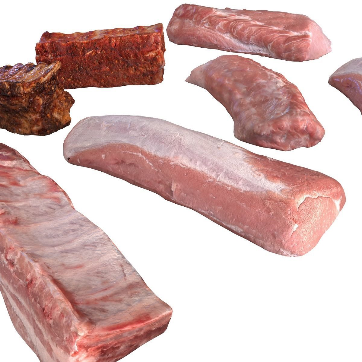 Meat set cuts of 3D model_2