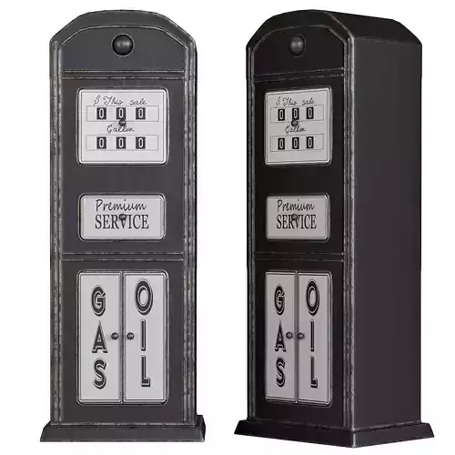 Ohio Fuel pump storage cabinet in black and white metal 3D model
