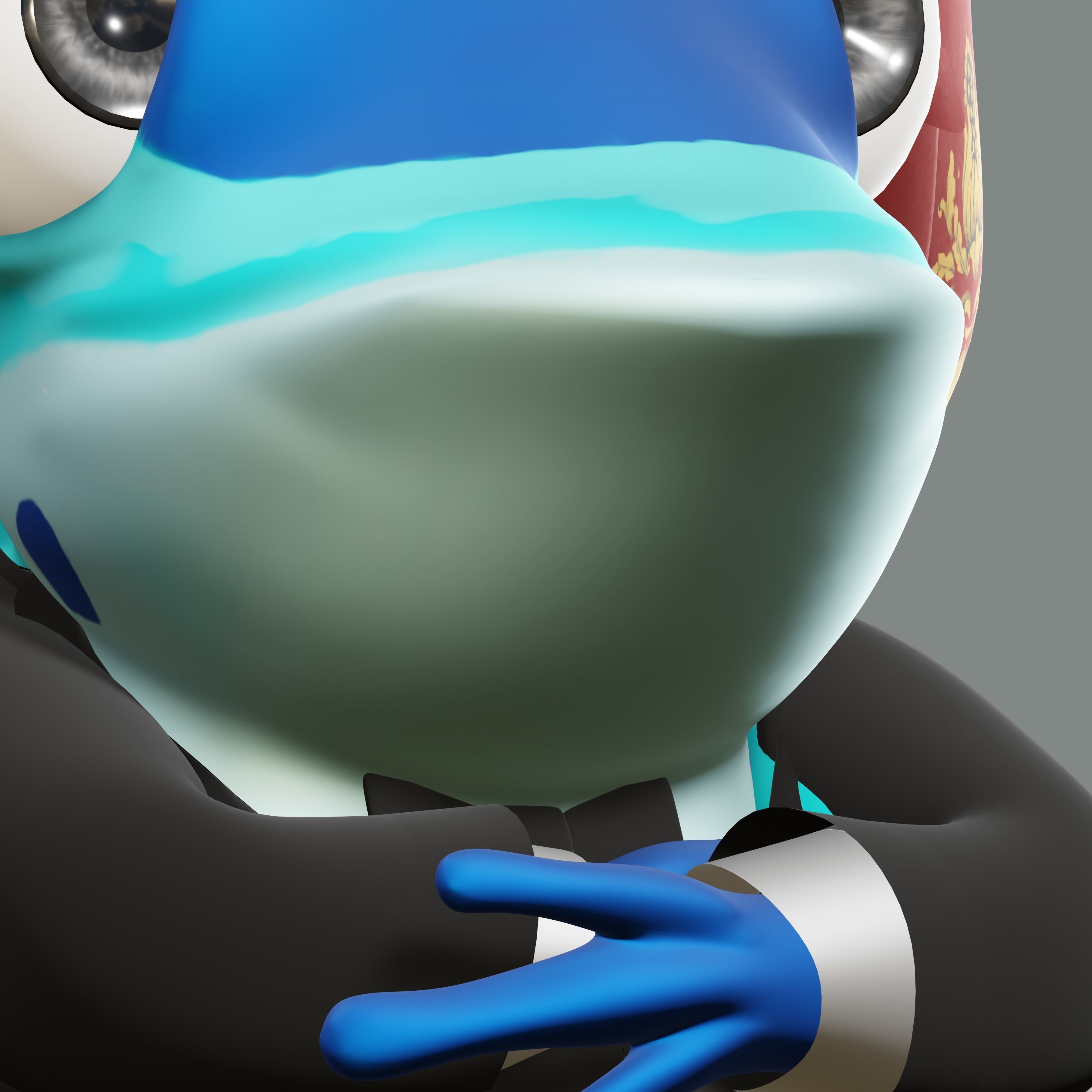 NPC Frog Character Low-poly 3D model_3