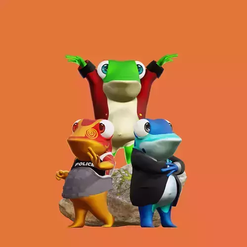 NPC Frog Character Low-poly 3D model