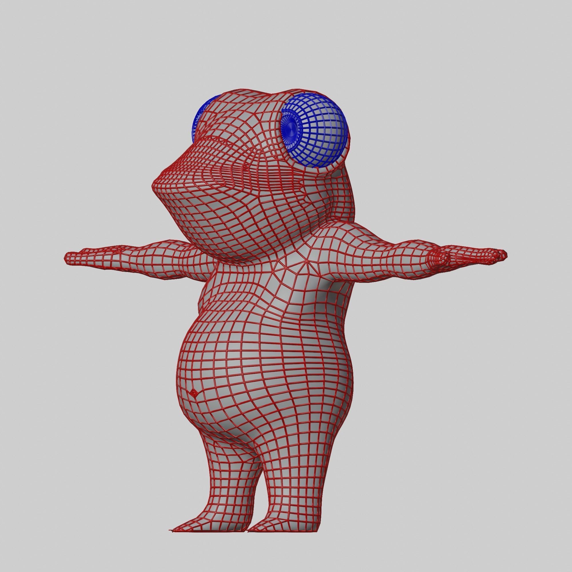 NPC Frog Character Low-poly 3D model_6