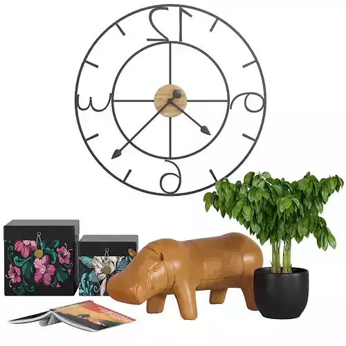 Deco set  hippopotamus 3D model