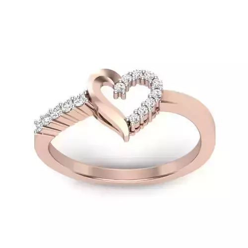 Solitaire Engagement Heart Ring 3D print model
