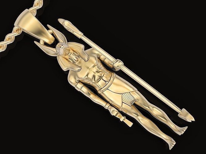 Egyptian Pharaoh King Pendant Sculpture jewelry gold necklace 3D print model