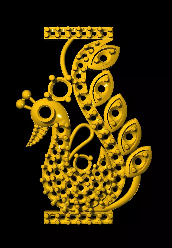 Sidepiece golden letter i 3D print model_0