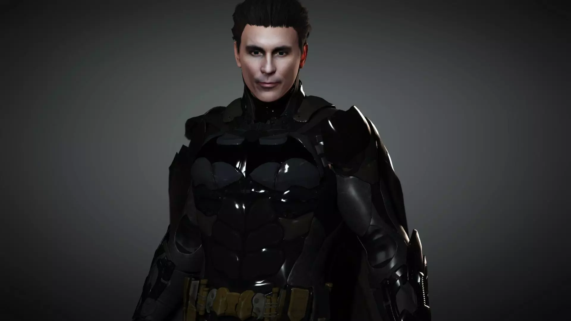 Christan Bales Batman from The Dark Knight Low-poly 3D model_0