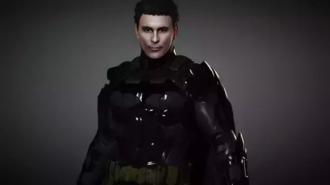 Christan Bales Batman from The Dark Knight Low-poly 3D model