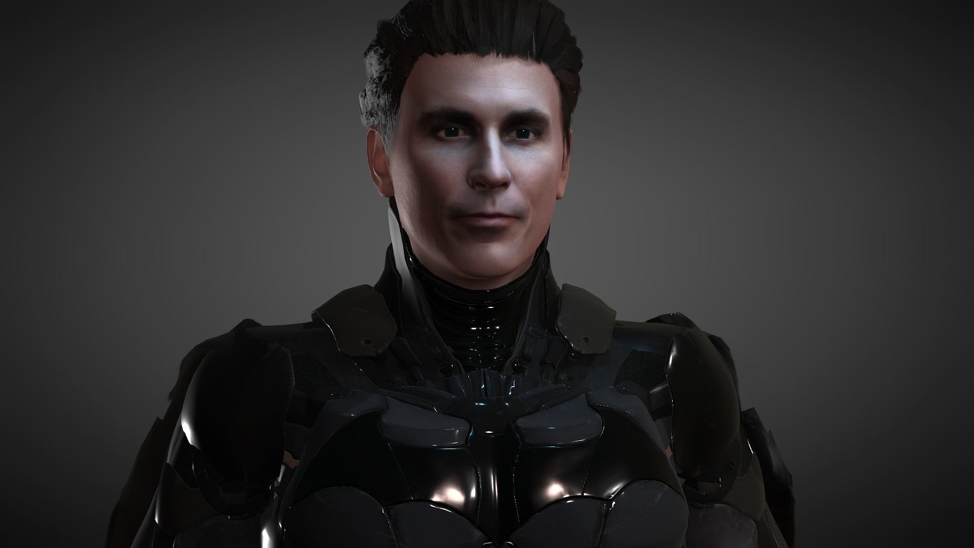 Christan Bales Batman from The Dark Knight Low-poly 3D model_3