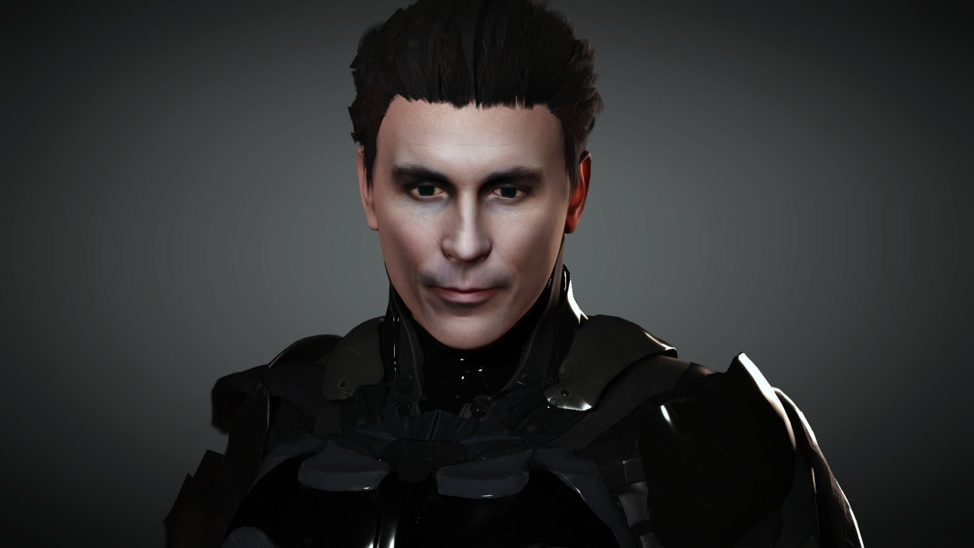 Christan Bales Batman from The Dark Knight Low-poly 3D model_1