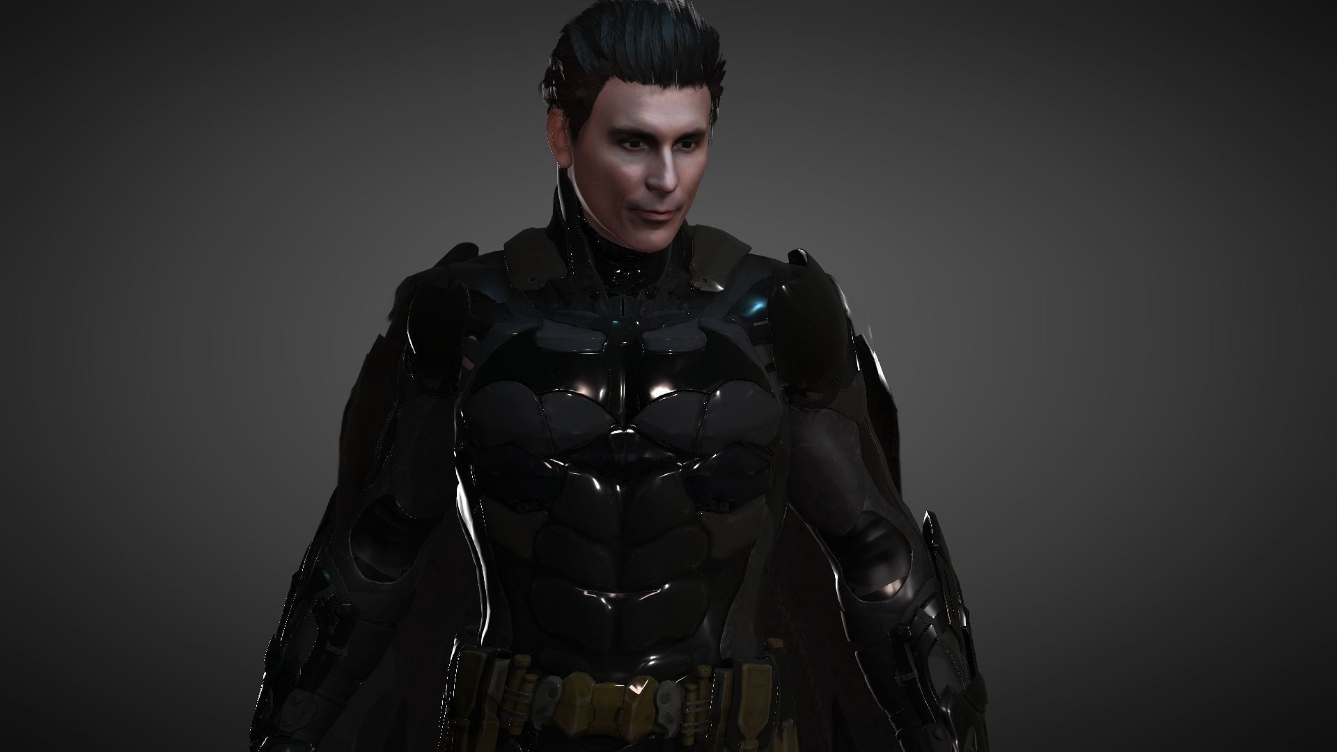 Christan Bales Batman from The Dark Knight Low-poly 3D model_2