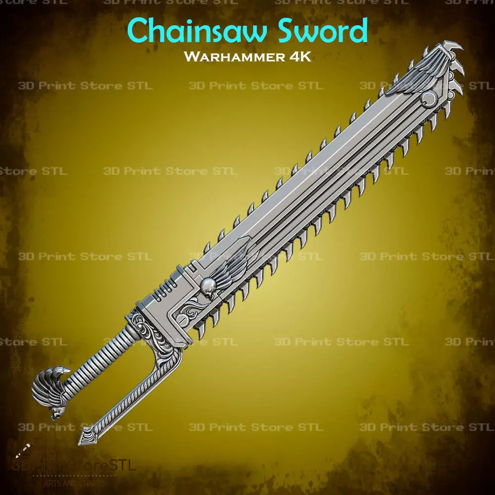 Chainsaw Sword Cosplay Warhammer 40K - STL File 3D print model_0