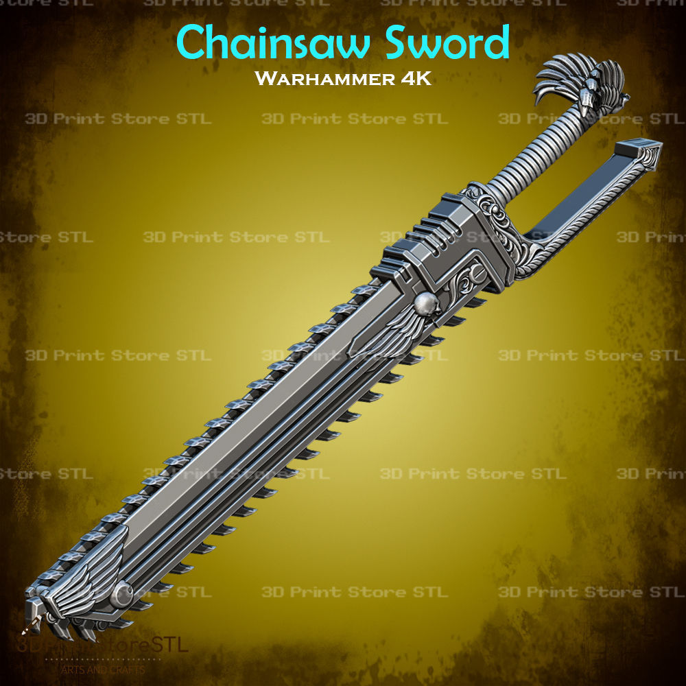 Chainsaw Sword Cosplay Warhammer 40K - STL File 3D print model_1