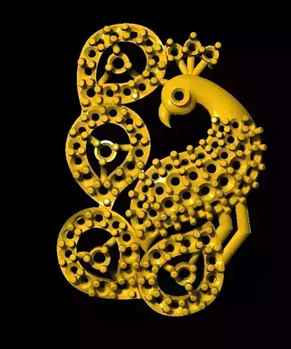 Sidepiece golden peacock