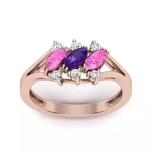 Solitaire Engagement Marquise Stone Ring Paradise 3D print model
