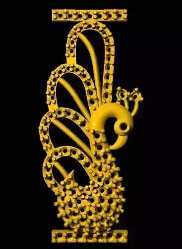 Sidepiece golden peacock