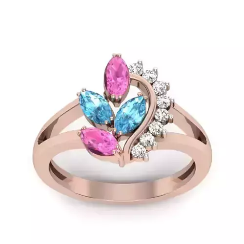 Engagement Solitaire Marquise Stone Ring  3D print model