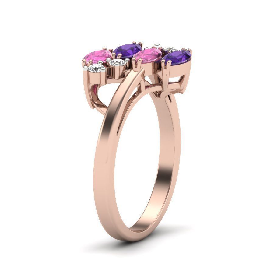 Solitaire Wedding Engagement Marquise Stone Ring 3D print model_15