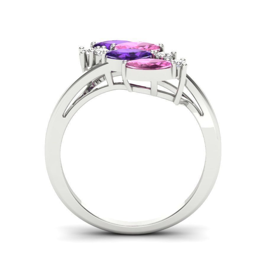 Solitaire Wedding Engagement Marquise Stone Ring 3D print model_6