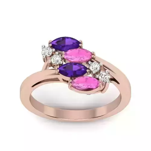 Solitaire Wedding Engagement Marquise Stone Ring  3D print model
