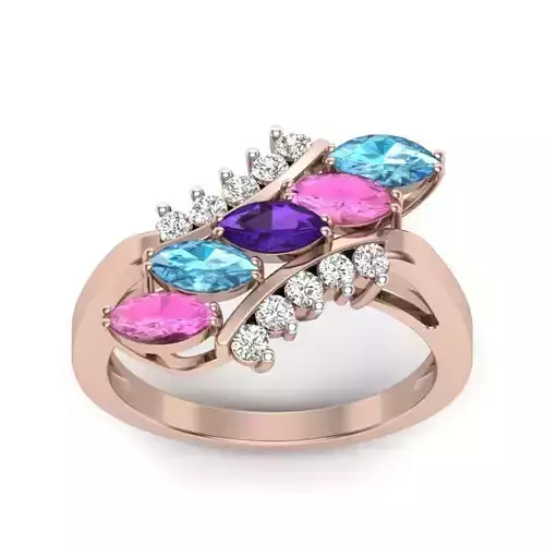 Solitaire Engagement Wedding Marquise Stone Ring 3D print model