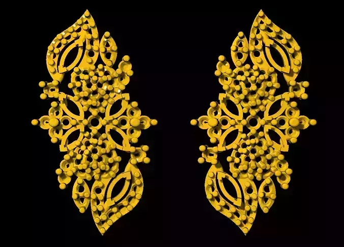 Sidepiece gold earring