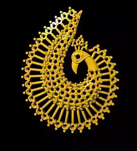 Sidepiece golden peacock