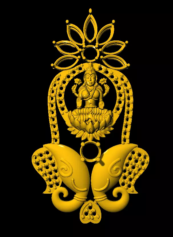 Sidepiece lord ganesha in form of elephant 3D print model_0