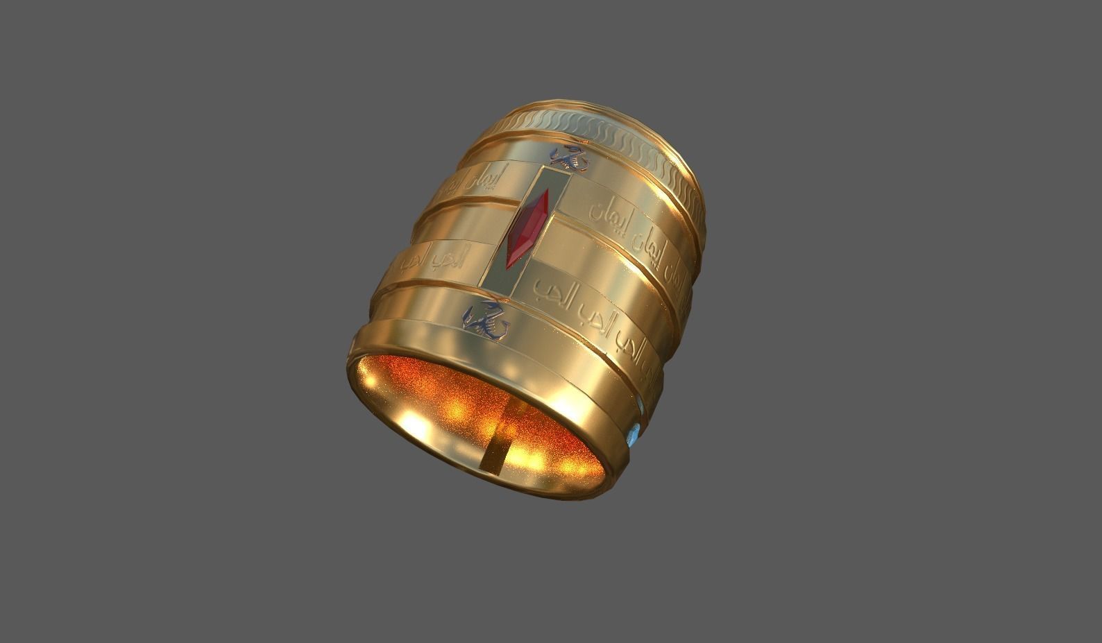 Arab sheikhs bracelet Low-poly 3D model_1