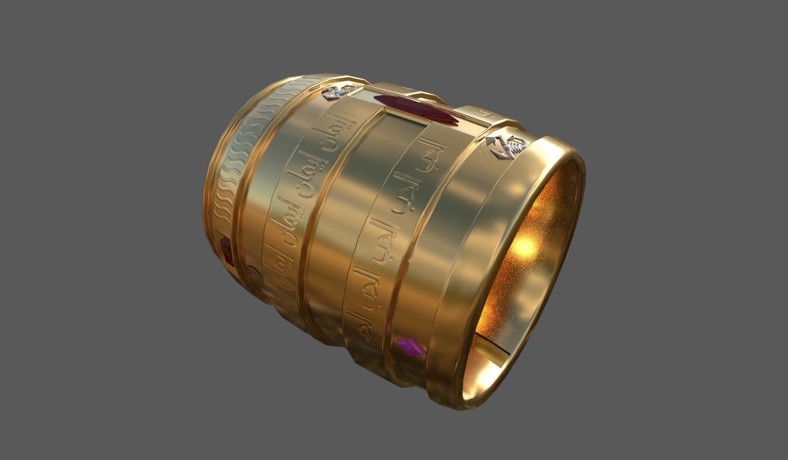 Arab sheikhs bracelet Low-poly 3D model_4