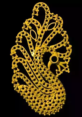 Sidepiece golden peacock