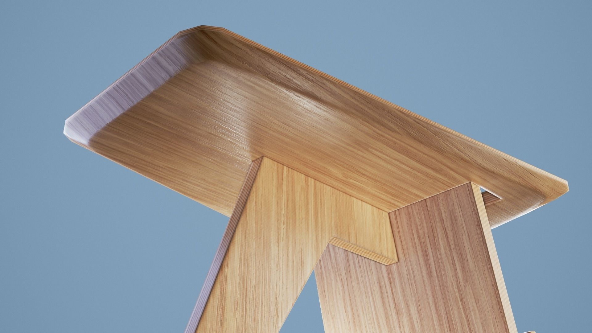 Magazine Table 001 - Wood Low-poly 3D model_4