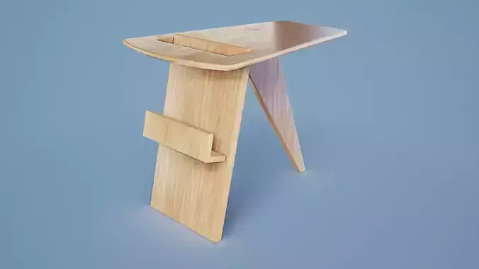 Magazine Table 001 - Wood Low-poly 3D model