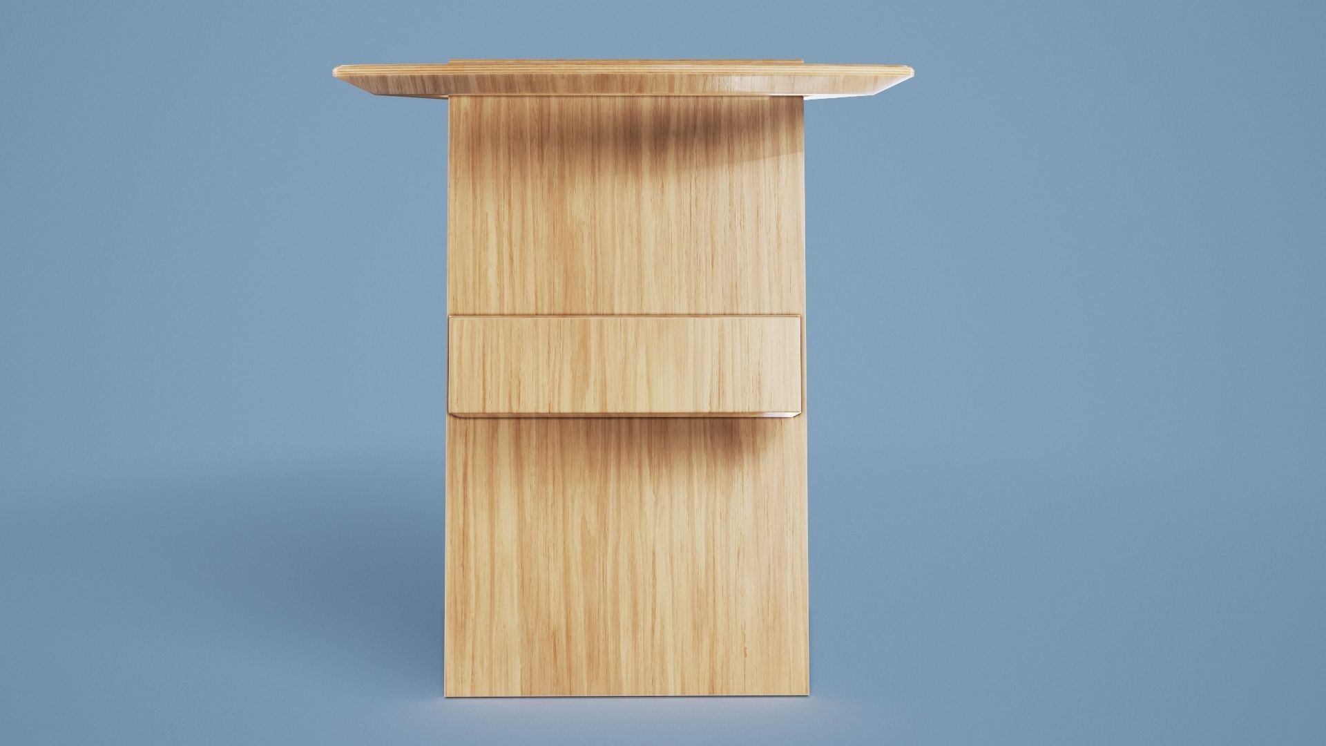 Magazine Table 001 - Wood Low-poly 3D model_2