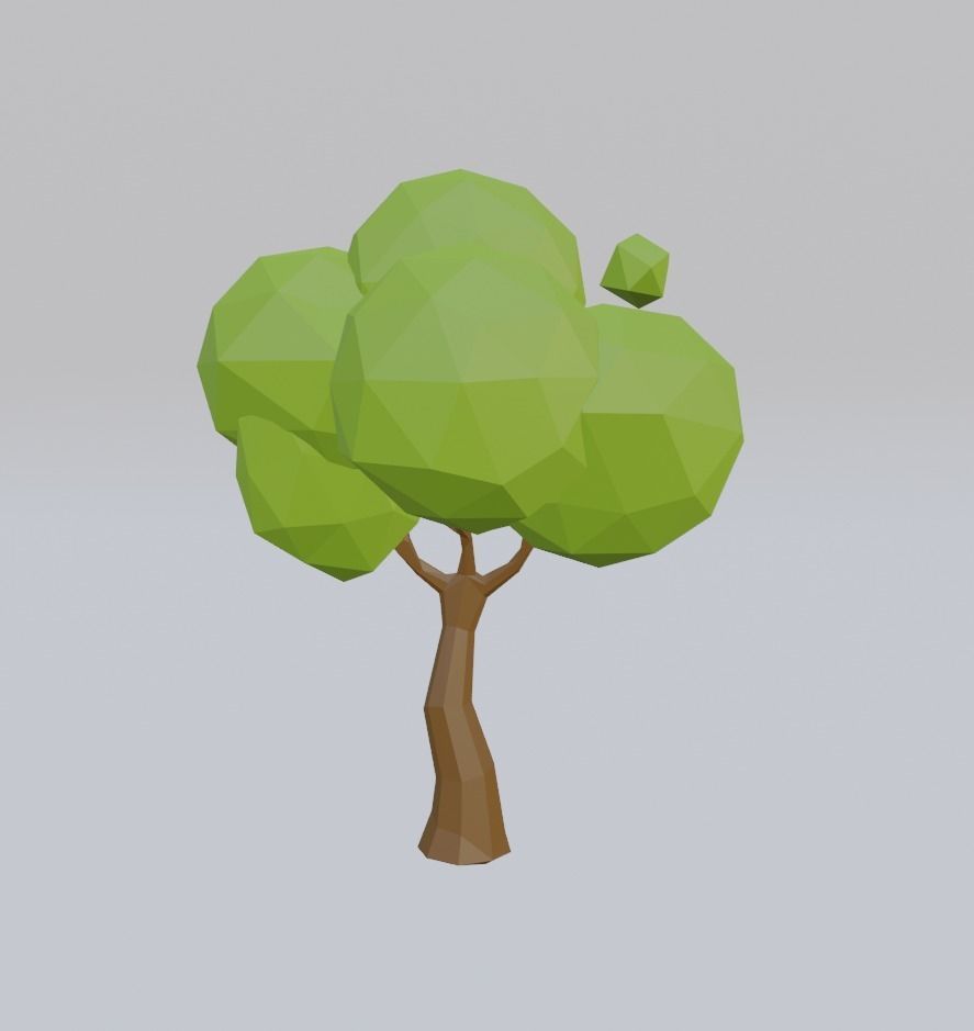 Low Poly Tree 3D model_4
