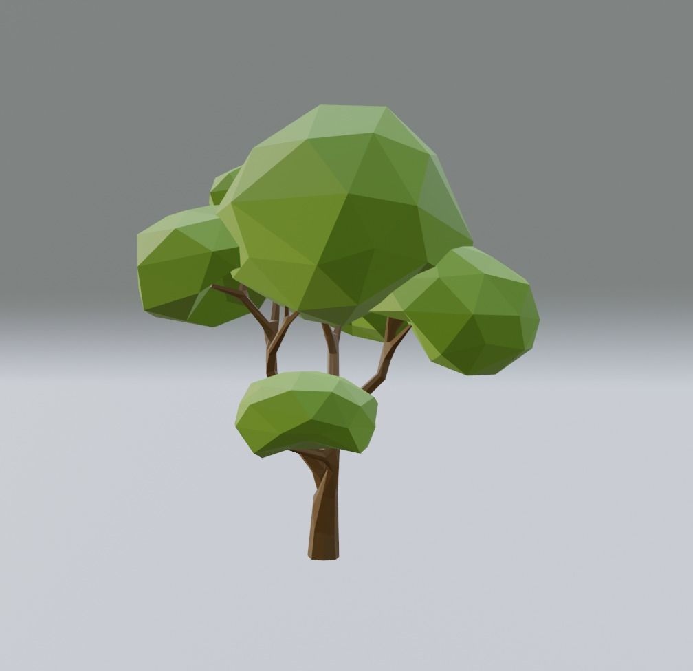 Low Poly Tree 3D model_2