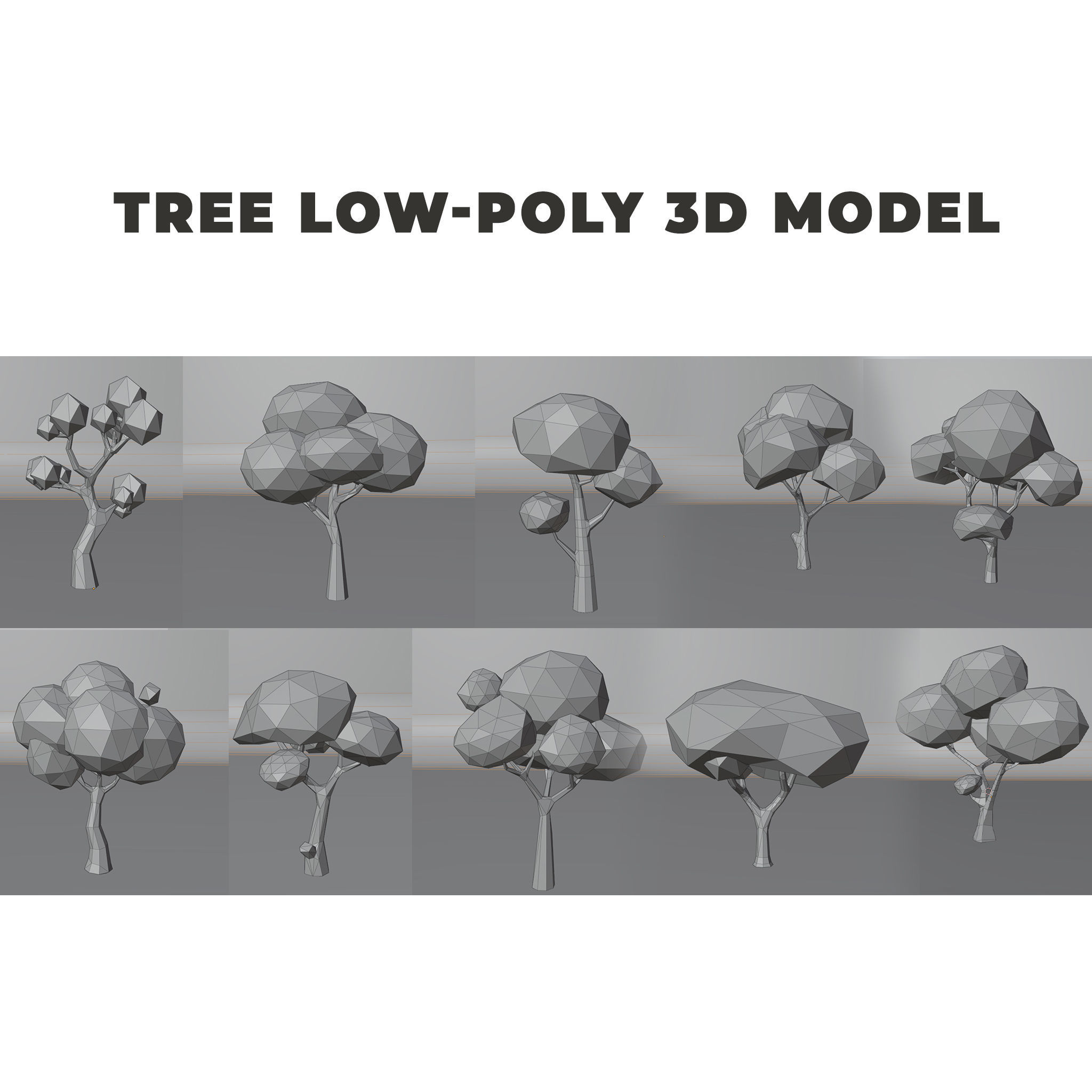 Low Poly Tree 3D model_12