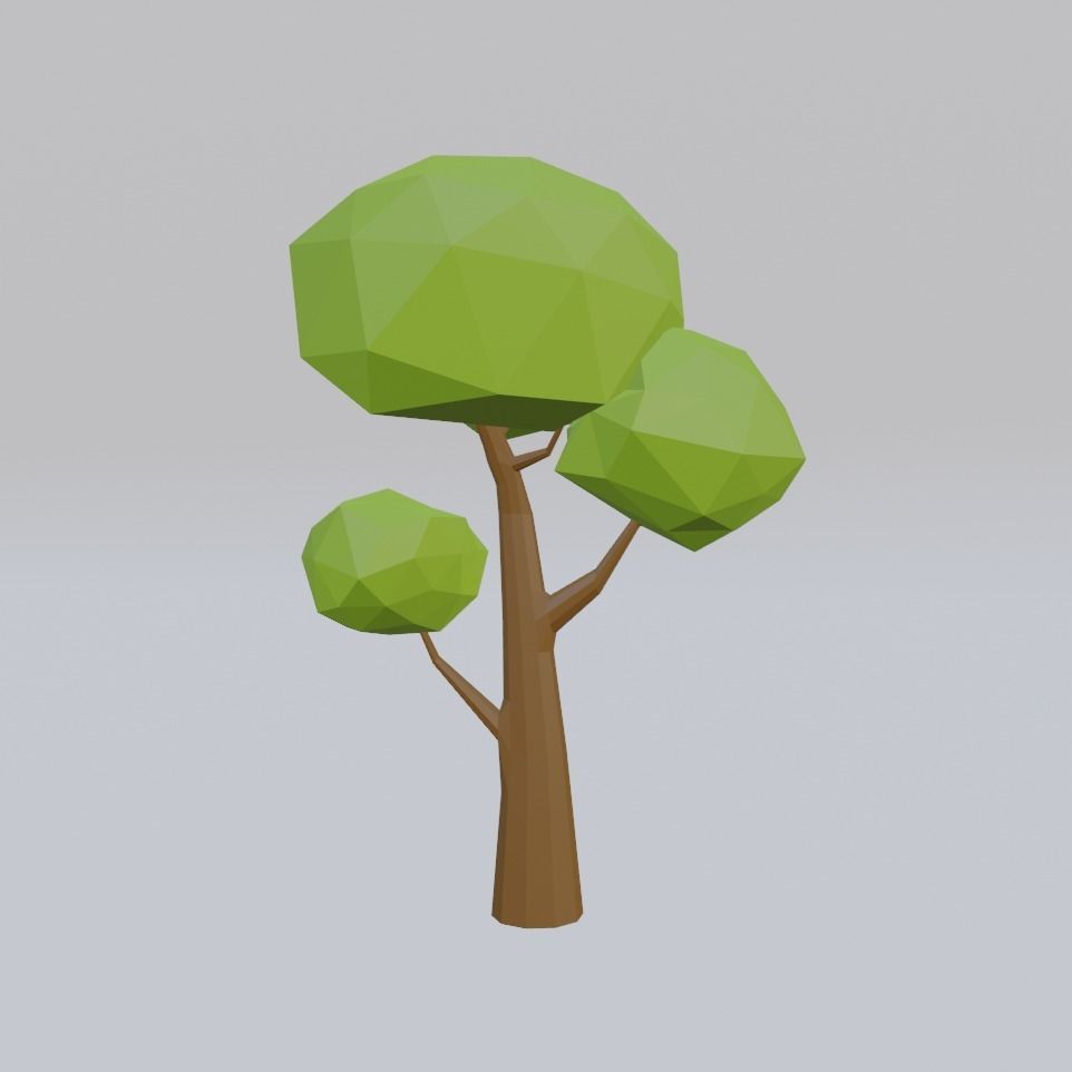 Low Poly Tree 3D model_6