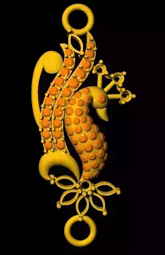 Sidepiece golden peacock