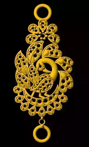 Sidepiece ornate gold pendant