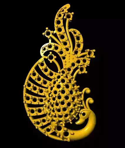 Sidepiece golden peacock