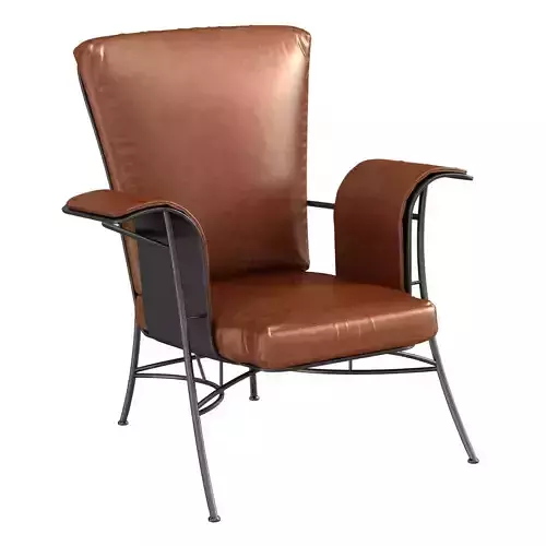 Evan Lewis club chair brown leather 3D model