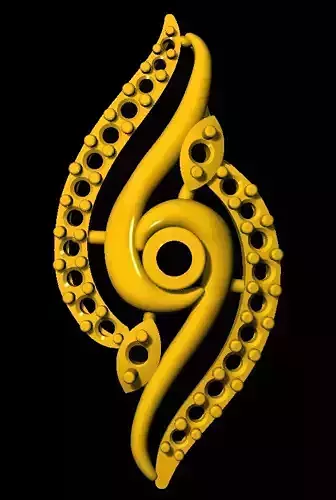 Sidepiece golden octopus symbol