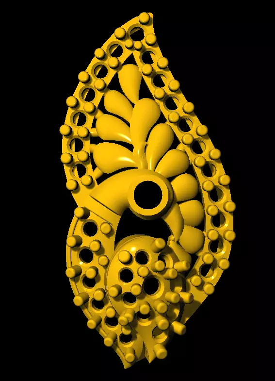 Sidepiece leaf 3D print model_0