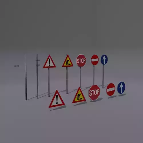 LOW POLY PBR ROAD SIGN PACK
