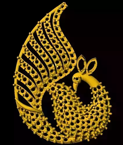 Sidepiece gold peacock