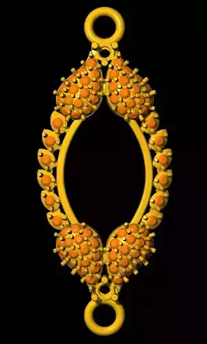 Sidepiece golden brooch in shape of octagon