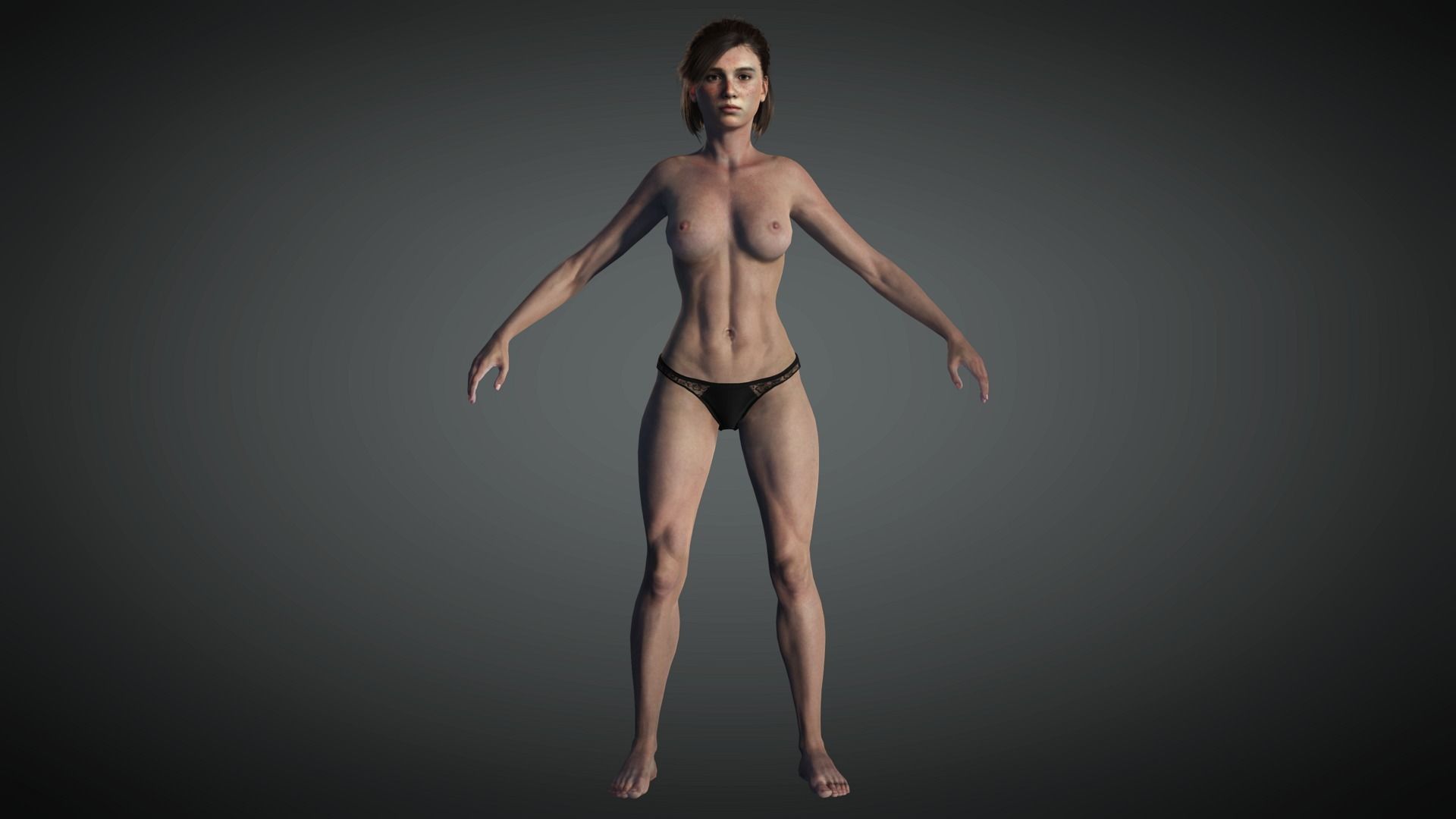 AAA Realistic Female Character 31 Low-poly 3D model_6