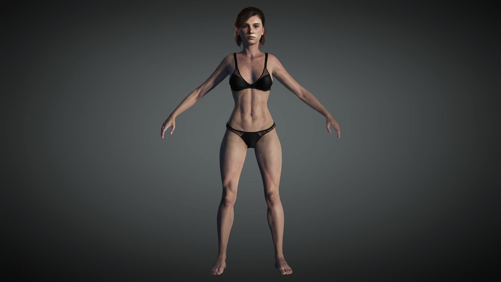 AAA Realistic Female Character 31 Low-poly 3D model_5